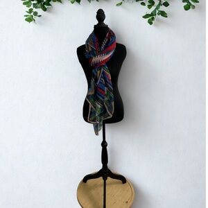 Printed Village Scarf / Wrap Colorful Geometric Pattern Scarf